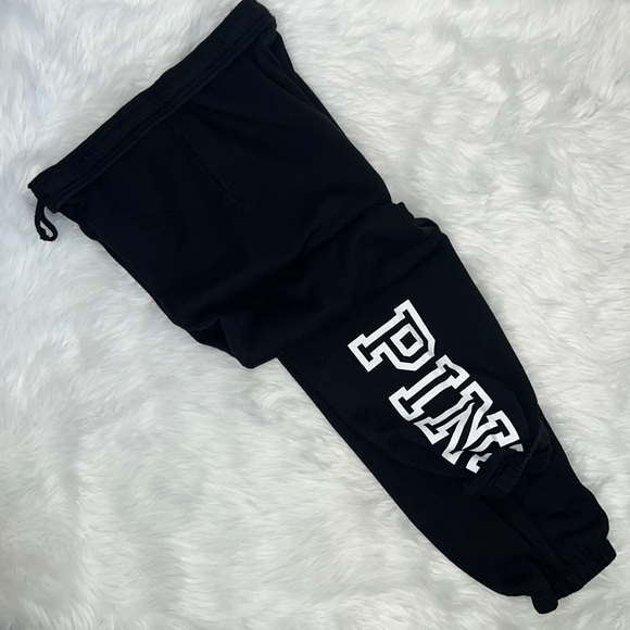 PINK EDL Everyday Lounge Campus pant BLACK block print XS EXTRA SMALL - Picture 3 of 15